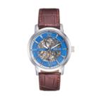 Relic Men's Bryson Leather Automatic Skeleton Watch, Size: Large, Brown