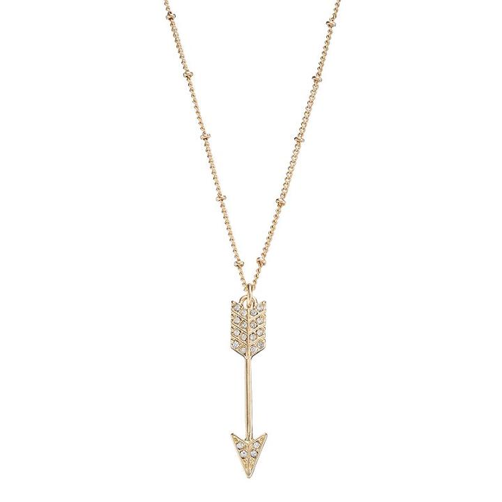 Arrow Pendant Long Necklace, Women's, Gold