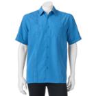 Men's Havanera Embroidered Two-pocket Classic-fit Button-down Shirt, Size: Xxl, Blue (navy)