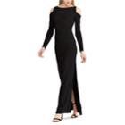 Women's Chaps Cold-shoulder Full Length Dress, Size: 8, Black