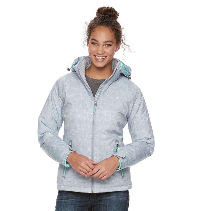 Women's Free Country Hooded Soft Shell Puffer Jacket, Size: Xl, Silver