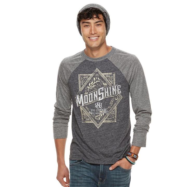 Men's Rock & Republic Moonshine Raglan Tee, Size: Small, Black