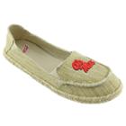 Women's Campus Cruzerz Ole Miss Rebels Sparkle Cabo Slip-on Shoes, Girl's, Size: 8, Beig/green (beig/khaki)