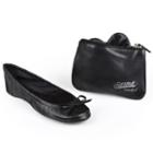 Sidekicks Side Women's Foldable Ballet Flats, Girl's, Size: 5-6, Black