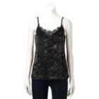 Women's Jennifer Lopez Crushed Velvet Cami, Size: Medium, Black