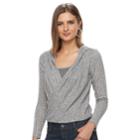 Women's Juicy Couture Faux-wrap Hooded Top, Size: Small, Brt Pink