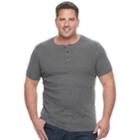 Big & Tall Apt. 9&reg; Slubbed Henley, Men's, Size: Xl Tall, Dark Grey