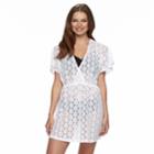 Women's Apt. 9&reg; Crochet Surplice Cover-up, Size: Medium, Natural