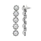 Simply Vera Vera Wang Simulated Pearl Nickel Free Linear Earrings, Women's, White