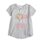 Girls 4-10 Jumping Beans&reg; Dance Your Heart Out Glittery Graphic Tee, Size: 6x, Med Grey
