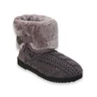 Women's Dearfoams Cable Knit Boot With Plush Cuff, Size: Xl, Grey Other