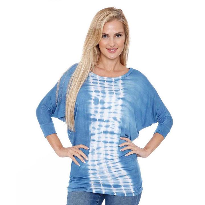 Women's White Mark Dolman Tunic, Size: Large, Med Blue