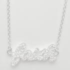 Silver Plated Crystal Faith Necklace, Women's, White