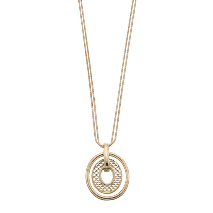 Napier Scalloped Oval Pendant Necklace, Women's, Gold