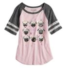 Girls 7-16 & Plus Size Mudd&reg; Sporty Raglan Graphic Tee, Size: 7-8, Light Pink