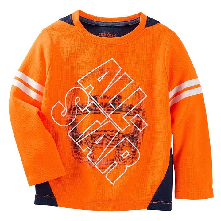 Boys 4-8 Oshkosh B'gosh&reg; Long Sleeve All-star Pieced Active Tee, Boy's, Size: 5, Orange