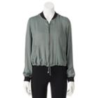 Juniors' Cloud Chaser Zip Up Bomber Jacket, Girl's, Size: Xl, Med Green