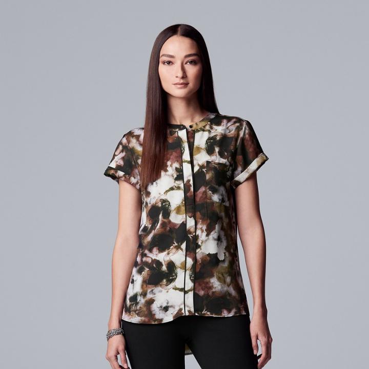 Women's Simply Vera Vera Wang Essential Popover Top, Size: Large, Grey
