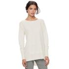 Women's Elle&trade; Bow Accent Tunic Sweater, Size: Small, White