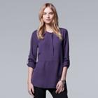 Women's Simply Vera Vera Wang Handkerchief Top, Size: Large, Purple