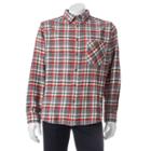 Men's Woolrich Classic-fit Plaid Flannel Button-down Shirt, Size: Medium, Grey