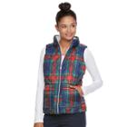 Juniors' So&reg; Sherpa Lined Puffer Vest, Teens, Size: Xl, Blue