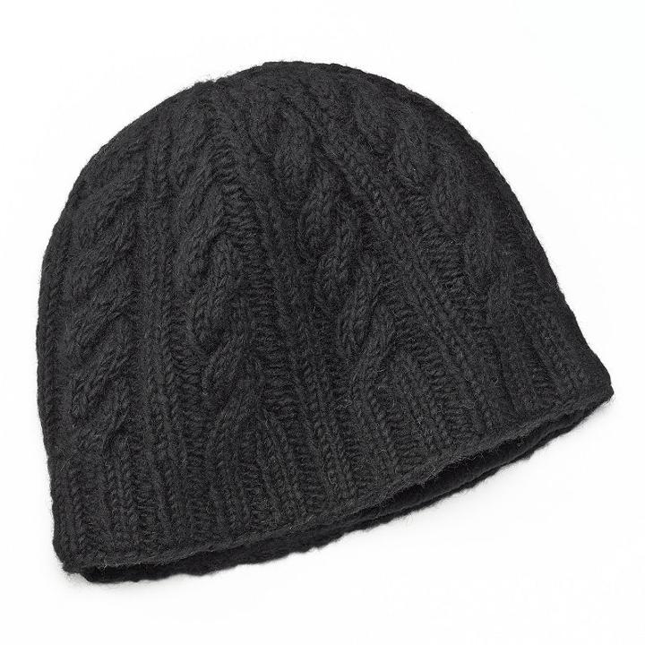 Sijjl Braid Cable-knit Wool Beanie Hat, Women's, Black