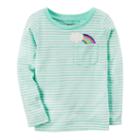 Girls 4-8 Carter's Striped Rainbow Tee, Size: 6x, Turquoise Stripe