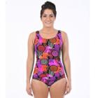 Women's Dolfin Medallion Conservative Scoop Back One-piece Swimsuit, Size: 10 Comp, Med Blue