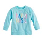 Baby Girl Jumping Beans&reg; Happiness Crew Pullover Top, Size: 9 Months, Turquoise/blue (turq/aqua)