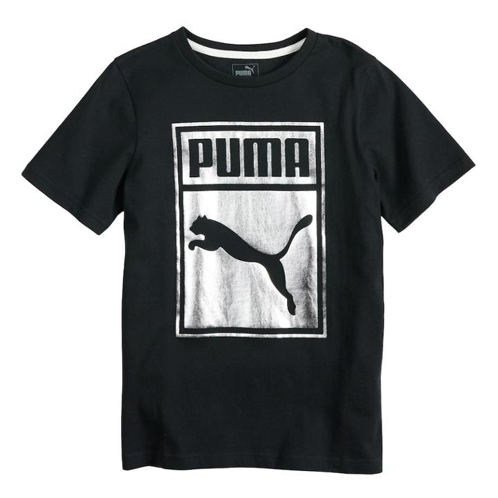 Boys 8-20 Puma Box Tee, Size: Small, Black
