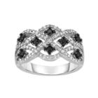 Sterling Silver 1/2 Carat T.w. Black & White Diamond Woven Ring, Women's, Size: 6