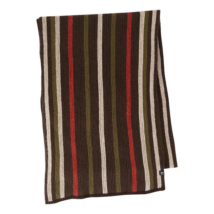 Haggar, Men's Striped Scarf, Dark Brown