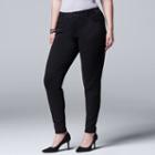 Plus Size Simply Vera Vera Wang Skinny Ponte Pants, Women's, Size: 0x Short, Black