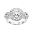 Forever Brilliant 14k White Gold 1 5/8 Carat T.w. Lab-created Moissanite Double Halo Engagement Ring, Women's, Size: 7