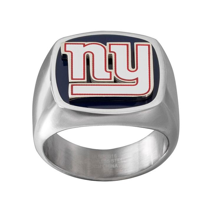 Men's Stainless Steel New York Giants Ring, Size: 10, Silver
