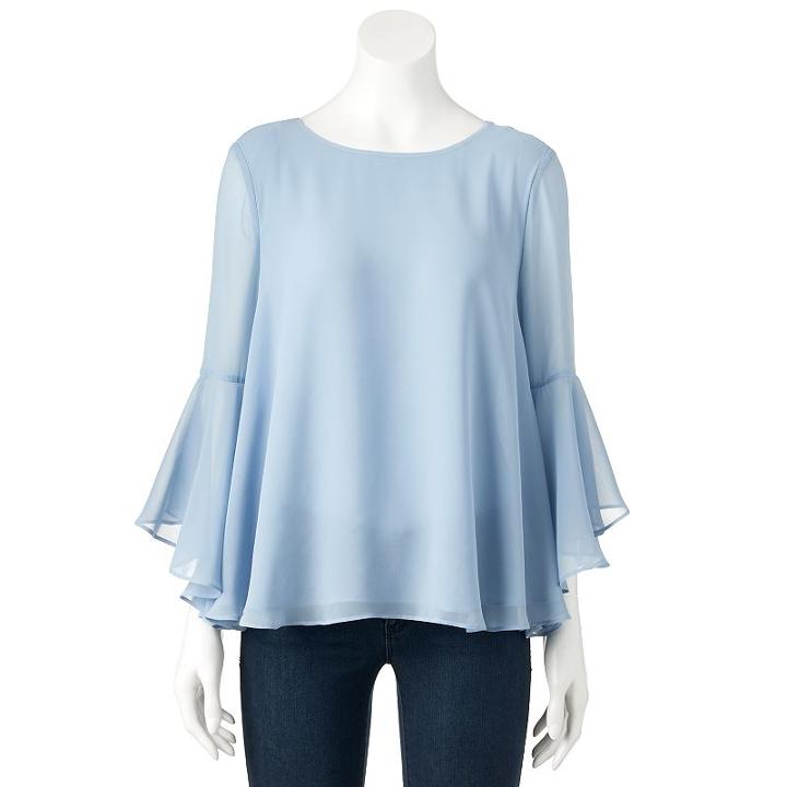 Women's Jennifer Lopez Ruffle Top, Size: Medium, Med Blue