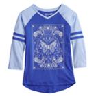 Girls 7-16 & Plus Size Mudd&reg; 3/4-sleeve Raglan Graphic Tee, Size: 20 1/2, Blue