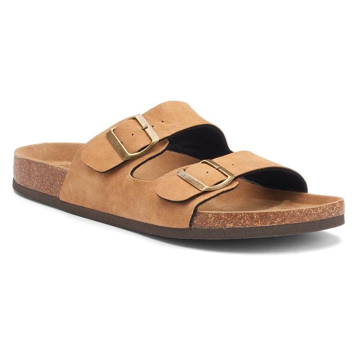 Men's Urban Pipeline&reg; Slip-on Sandals, Size: Medium, Med Brown