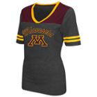 Women's Campus Heritage Minnesota Golden Gophers Twist V-neck Tee, Size: Small, Dark Red