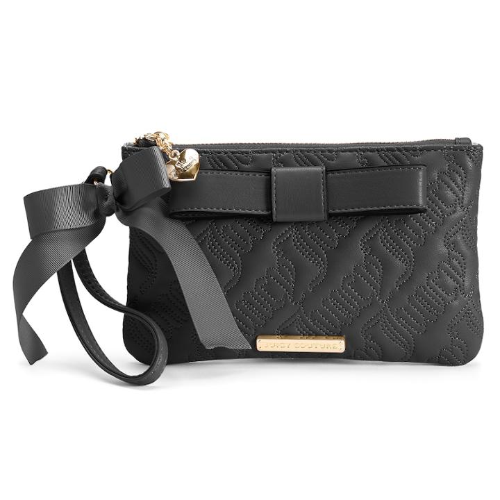 Juicy Couture Sweet Dreams Bow Wristlet, Women's, Black