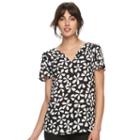 Women's Elle&trade; Chiffon High-low Hem Top, Size: Small, Dark Blue