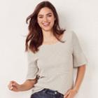 Women's Lc Lauren Conrad Printed Bell Tee, Size: Small, Oxford