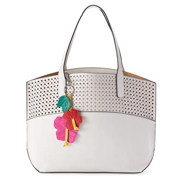 Mondani Mari Perforated Double Shoulder Bag, Women's, White