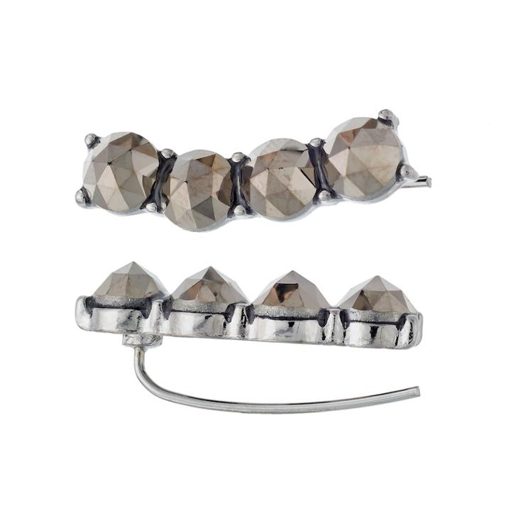 Simply Vera Vera Wang Faceted Metallic Stone Nickel Free Climber Earrings, Women's, Black