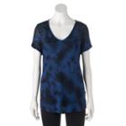 Women's Rock & Republic&reg; Tie Dye High-low Tee, Size: Xs, Black