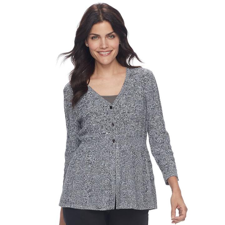 Women's Croft & Barrow&reg; Swing Cardigan, Size: Large, Black