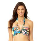 Women's Cole Of California Wild Heart Floral Halter Bikini Top, Size: Medium, Ovrfl Oth