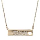 Crystal Collection Crystal 14k Gold-plated Mom Bar Necklace, Women's, Yellow