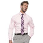 Men's Van Heusen Fitted Athletic Solid Lux Sateen No Iron Spread Collar Dress Shirt, Size: 17-32/33, Light Pink